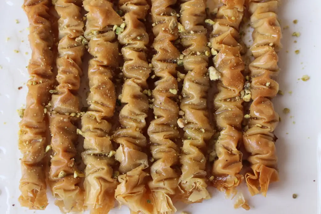 Arabic rolled baklava