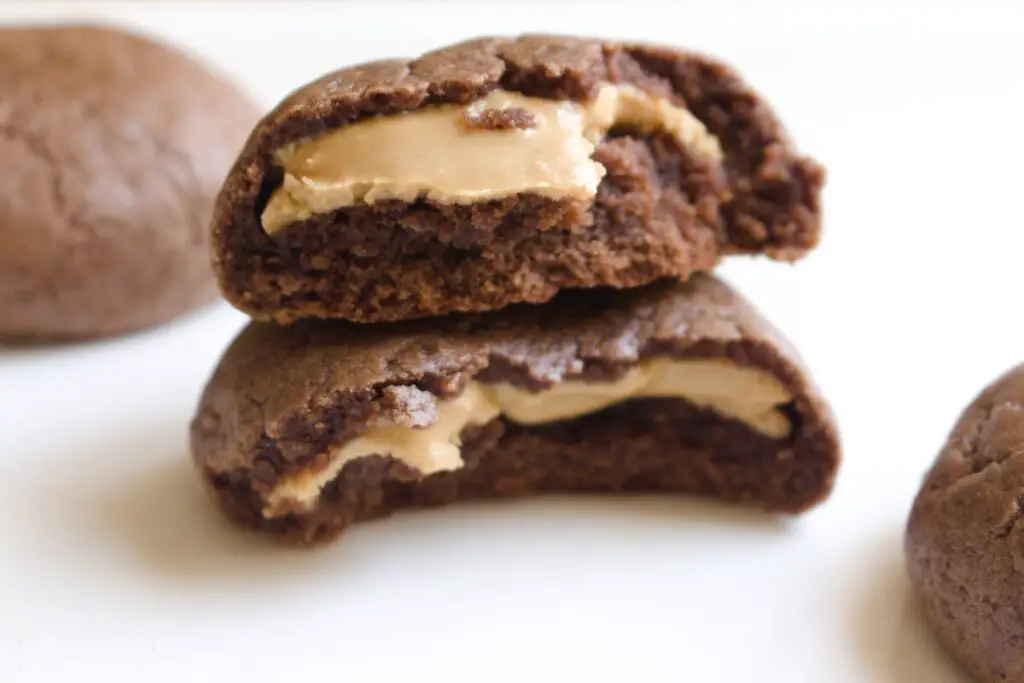 chocolate peanut butter surprise cookies