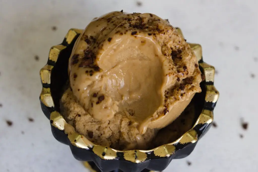 homemade coffee ice cream with instant coffee