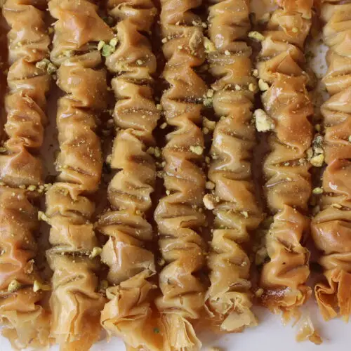 Arabic rolled baklava