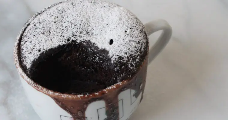 Molten Cake Recipe In a Mug ( IN THE MICROWAVE)