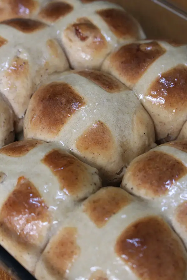 homemade hot cross buns